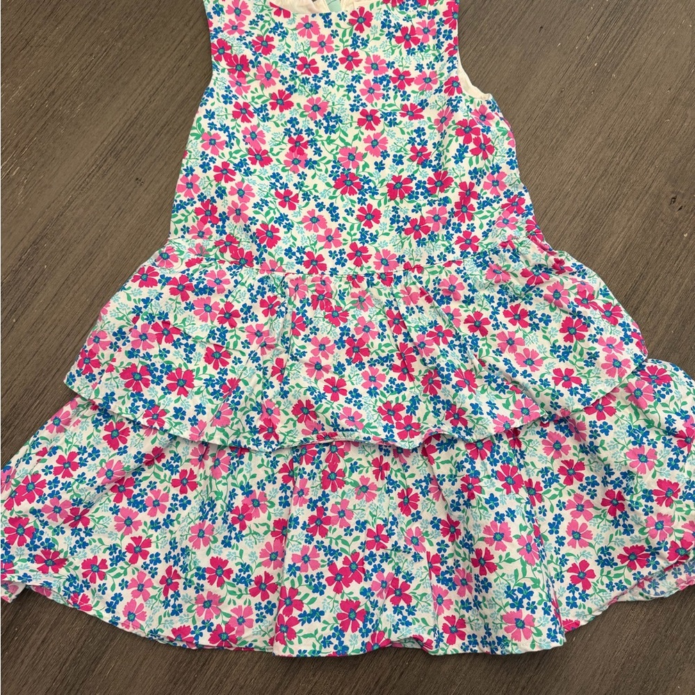 Crewcuts Pink and Blue Tiered Floral Dress